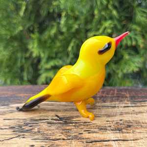 Figura de Pato Amarillo de Vidrio Soplado a Mano, Tema Animal, Artesanía Decorativa, Pieza de Arte Hecha a Mano - Product Image 2