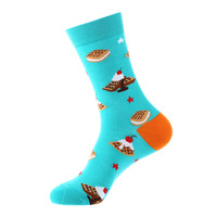 Nouveaux produits colorés Crew coton chaussettes Dessert motifs sur le thème Macarons chocolat Biscuit bonbons gâteau pour unisexe