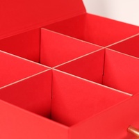 Boîte de rangement et de présentation de bijoux en carton rigide recyclable rouge personnalisée, grande capacité, pour boucles d'oreilles, colliers, bracelets