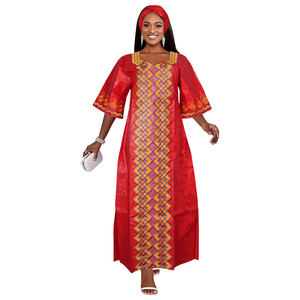 H & D BS015 personnalisé mode africaine dernière conception <span class=keywords><strong>Bazin</strong></span> tissu <span class=keywords><strong>brodé</strong></span> longue filles <span class=keywords><strong>jupe</strong></span> femmes robe - Product Image 1