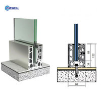 Système de balustrade moderne en aluminium et verre, profilé de base en U pour balustrade en verre sans cadre, pour balcon extérieur et escalier