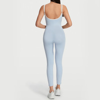 Couleur bloquant minceur dos nu Yoga combinaison Power Flex sans manches Yoga combinaison une pièce respirant doux Gym combinaison femmes