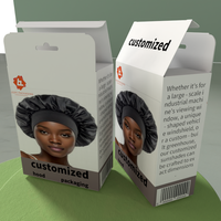 Boîte d'emballage en papier d'affichage Durags Bonnet de nuit avec logo imprimé personnalisé