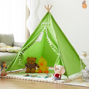 Tente de jeu intérieure pour enfants avec logo personnalisable, en toile, type <span class=keywords><strong>tipi</strong></span>, avec poteaux en bois, pour commande en gros, tente de jeu pour enfants - Product Image 2