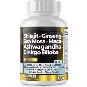 Shilajit <span class=keywords><strong>Capsules</strong></span> 16 In 1 Samengestelde Supplementen Ginseng Zeemos <span class=keywords><strong>Maca</strong></span> Ashwagandha <span class=keywords><strong>Ginkgo</strong></span> <span class=keywords><strong>Biloba</strong></span> Champignon Kurkuma Capsule - Product Image 1