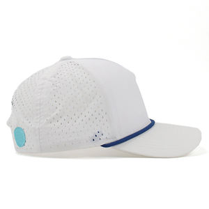 Casquette de camionneur de haute qualité, logo en cuir personnalisé, 5 panneaux, snapback, Melin, imperméable, séchage rapide, corde, spandex, casquettes de sport, baseball, golf - Product Image 5