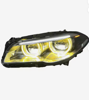 Feux avant LED pour BMW Série 5 F10 F18 2010-2017, style Angel Eyes, plug and play, double couleur, jaune et blanc