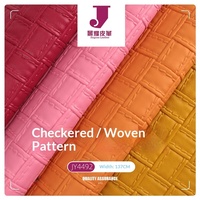 Material de Cuero Sintético PVC Rexine con Textura de Cuadros Tejidos en 3D de 1.1 mm para Tapicería, Decoración, Ropa de Cama, Manualidades, Cojines, Zapatos y Carteras