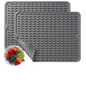 ORIGINAL <b>Silicone</b> Non Slip Dish Drying Mat Heat Resistant Reusable Drainage <b>Pad</b> for Kitchen Counter - Product Image 1