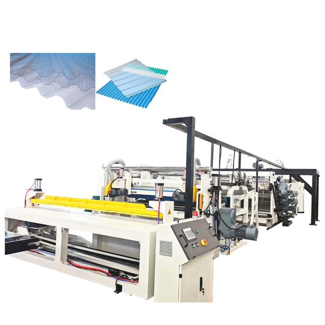 PET PP PC Transparent Flexible Corrugated Sheet Panel Roof Construction Tile Plastic Extrusion Machine Line