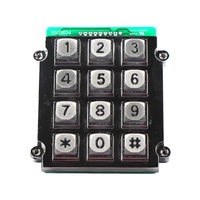 Teclado Impermeable de Aleación de Zinc/Metal, Matriz de 3x4, Teclado Retroiluminado para Sistema de Control de Acceso