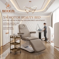 Table de massage électrique moderne et luxueuse MOOLIN à 3 moteurs, réglable, pour salon, spa, chambre à coucher, lit de beauté, lit de spa facial, pliable
