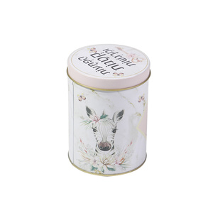 In Offerta: Scatola di Latta Rotonda in Due Pezzi per <span class=keywords><strong>Biscotti</strong></span>, Contenitore Bianco e <span class=keywords><strong>Oro</strong></span> per Cookie - Product Image 3