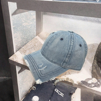 Casquette de baseball en jean délavé avec broderie personnalisée, visière incurvée, structurée, vierge, vente en gros, faible MOQ, fournisseur ODM, usage quotidien