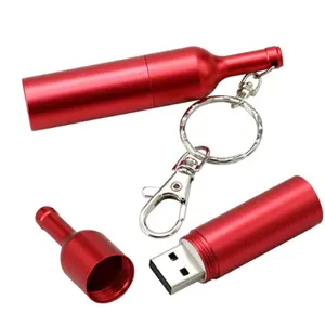 Chiavetta USB a forma di bottiglia di vino ad alta velocità 512Mb 1Gb 2Gb 4Gb 8Gb 16Gb 32Gb chiavi USB Memorias Usb Metalicas Pen Drive in metallo