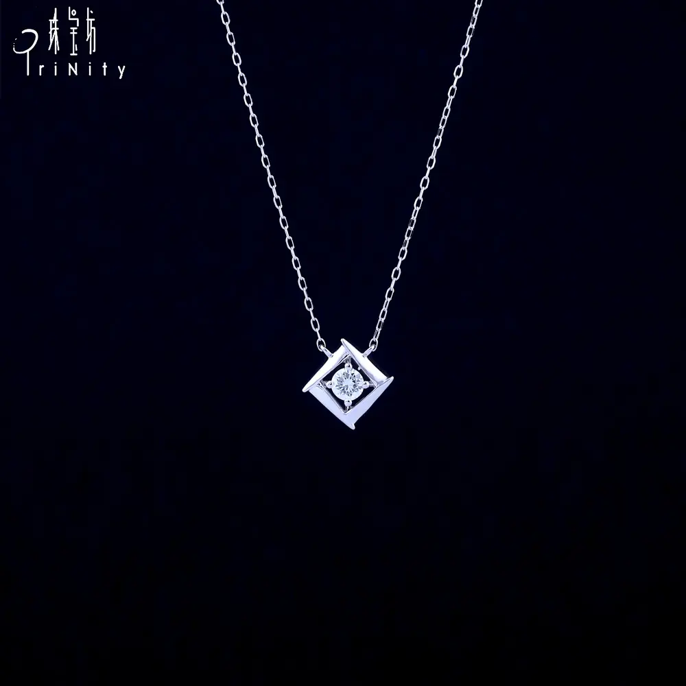 Hiện đại chất lượng cao đơn giản Kim Cương jewelry18k vàng mặt dây chuyền vòng cổ với kim cương tự nhiên cho phụ nữ