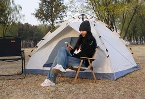 Двухместная палатка из полиэстера, водонепроницаемая, ветрозащитная, из ткани Оксфорд, простая в установке, для кемпинга, походов и путешествий - Product Image 3