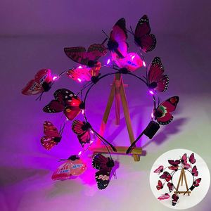New LED Neon <b>Light</b> <b>Rabbit</b> Ear Headband High-Brightness Creative Flashing Performance Props Custom Logo Butterfly <b>Light</b>-Up - Product Image 3