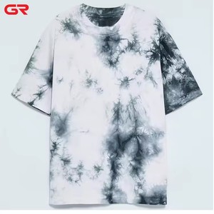 100% <span class=keywords><strong>coton</strong></span> Premium surdimensionné hommes T-Shirt plaine personnalisé Streetwear à manches courtes cravate teinture motif imprimé grande taille - Product Image 4