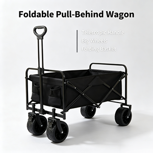 Chariot de camping pliable en acier inoxydable à ouverture arrière réglable, quatre roues, chariot utilitaire portable pour l'extérieur, pique-nique familial, courses - Product Image 3