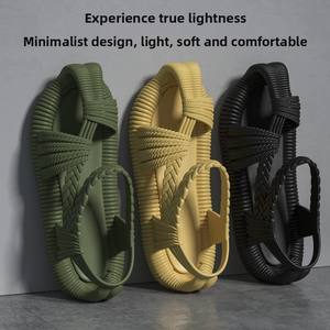 <span class=keywords><strong>Sandalias</strong></span> <span class=keywords><strong>para</strong></span> exteriores <span class=keywords><strong>para</strong></span> hombres y mujeres, tacón de verano, Color sólido, antideslizante, impermeable, ligero, EVA, plantilla, posición superior, diseño plano - Product Image 6