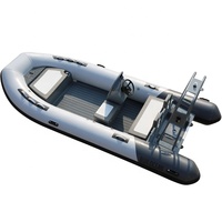 15.4ft coque en aluminium gonflable RIB bateau Hypalon fibre de verre PVC aviron bateau de pêche puissance famille utilisation extérieure moteur Combo ensemble