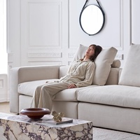 Ensemble de canapés modulaires Zayshine, style italien moderne et luxueux, en tissu sablé, pour salon, 3 places, en forme de I, villa, appartement, hôtel, canapé au sol