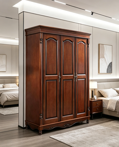 Armario Tradicional de Madera Maciza con Puertas de Panel Elevado y Diseño con Bisagras, Gran Capacidad, Estilo Antiguo - Product Image 3