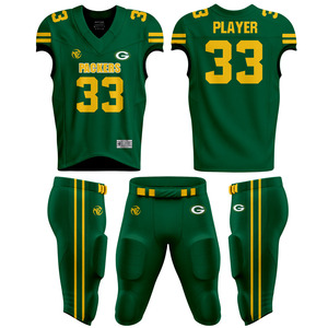 Nouvelle arrivée, uniforme de football américain pour adultes, design respirant, vêtements d'entraînement pour équipe sportive, uniforme de football américain à manches courtes - Product Image 1