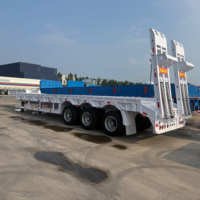 Remorque de transport pour excavatrice, semi-remorque à plateau surbaissé pour machines de construction, équipement minier, remorque de transport lourd à plateau surbaissé