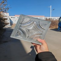 Brique de verre massif transparente en gros pour usine, 190x190x80mm, bloc d'isolation acoustique pour la construction de cloisons intérieures