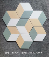 Mosaïque hexagonale en céramique 200x230mm 9mm - Résistante à l'usure et antidérapante pour les murs intérieurs, les crédences de cuisine et les entrées de maison