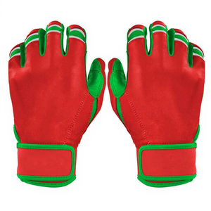 Gants de frappeur de baseball en cuir à manchette longue pour droitier, avec logo personnalisable, durables, respirants et professionnels - Product Image 1