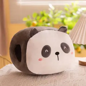 warm hand cover cute black and white panda doll plush toy sleeping pillow small tiger super soft hand cover girls baby children