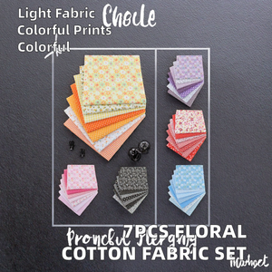 7 Pezzi di Tessuto di Cotone Leggero 10x10 Pollici, Design Floreale Multicolore Stampato per Cucito, Artigianato, Patchwork, Fodera, Lavori Tessili - Product Image 2
