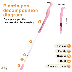 High Quality Customized Logo Printed Shaped Flamingo Promotional Gel <b>Pen</b> for Plastic Children's Gifts - Product Image 3
