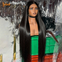 Wig Rambut Asli Vietnam Raw Virgin Cuticle Aligned Bone Straight dengan Lace Front Glueless 13X4 HD Lace Frontal untuk Wanita