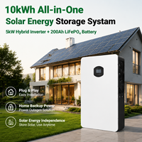 Système de stockage d'énergie solaire tout-en-un 16 kWh 10 kWh, batterie LiFePO4 51,2 V 200 Ah 314 Ah avec onduleur hybride 5 kW pour usage domestique