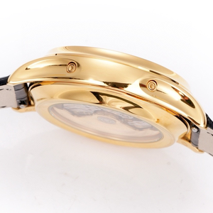 Montre de sport luxueuse pour homme, 42 mm, boîtier en acier inoxydable or rose, bracelet en cuir, cadran noir, phase de lune, calendrier, 5074R, haute qualité - Product Image 4