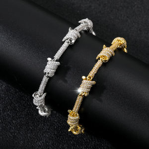 Collar de alambre de púas con micro pavé de circonitas de <span class=keywords><strong>doble</strong></span> cara, <span class=keywords><strong>cadena</strong></span> cubana pesada de 14 mm, joyería de lujo para hombre estilo Hip Hop, OEM ODM - Product Image 3