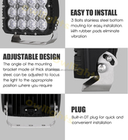 Spot Flood 12V 24V Off Road Light Square Anti-vibration 7 pouces 120W LED Lampe de travail pour l'industrie minière automobile SUV