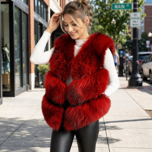 Jaqueta Feminina de Pele de Guaxinim Genuína, Colete de Pele de Alta Qualidade, Casacos de Pele Quentes e Elegantes para Mulheres no Outono e Inverno - Product Image 2