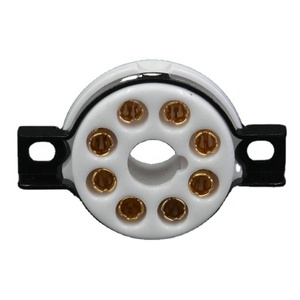 MAEZ0032 EZ-1108C EIZZ Douille de tube en céramique plaquée or 8 broches pour KT88 <span class=keywords><strong>EL34</strong></span> pour amplificateurs Hifi DIY - Product Image 1