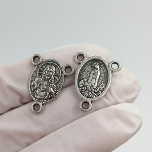 Médaille de la Vierge Marie pour chapelet, centre de chapelet N.S.DO ROSARIO DE FATIMA, 15x19 mm, accessoires pour chapelet - Product Image 3