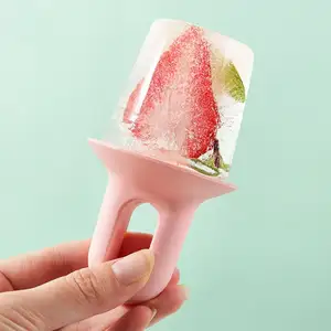 Mini buz Pops kalıp dondurma topu Lolly makinesi Popsicle kalıpları DIY gıda takviyesi aracı meyve sallamak silikon buz küpü tepsi