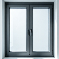 Ventana Abatible de Aluminio y Vidrio Templado, Económica, a Prueba de Polvo, Insonorizada y Fácil de Limpiar, para Hogar y Oficina, Venta al Por Mayor