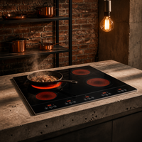 Carte mère de cuisinière à 4 brûleurs en céramique, commande par touches, bornes à vis, capteur de température NTC, alarme sonore, carte de circuit de cuisinière RoHS