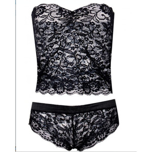 Conjunto de lencería Sexy para mujer, 2 piezas, sujetador de encaje, bragas, blanco, negro, rojo, verde, azul, morado, ropa interior de fibra de poliéster, ropa íntima - Product Image 3