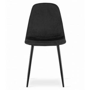 Silla lateral de tela de terciopelo negro de diseño simple moderno con patas de <span class=keywords><strong>metal</strong></span> - Product Image 2