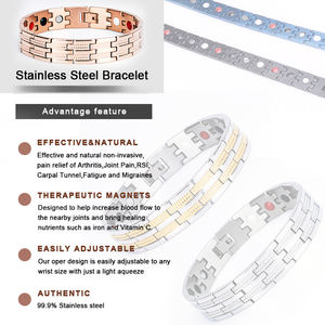 Japón hermosa Quantum Scalar Bio Energy energía magnética 5 en 1 Bio Magnetic 316l pulseras de brazalete de acero inoxidable - Product Image 5